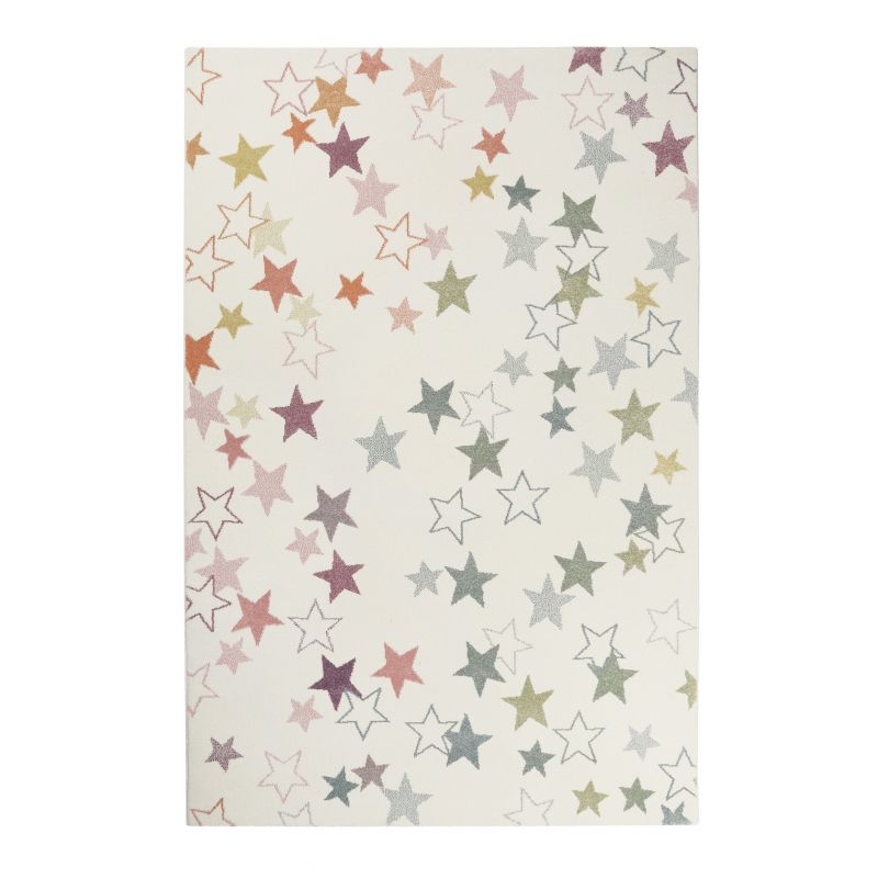 Tapis Rond étoilé Pour Chambre D'enfant – Rose, 120x120 Cm, Doux, Certifié Oeko-Tex – Idéal Pour Jouer