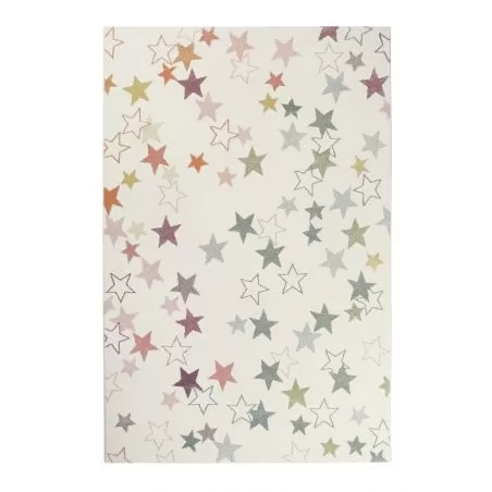 Tapis chambre enfant etoile Esterya beige et rose Tapis chambre enfant etoile Esterya beige et rose