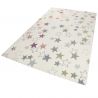 Tapis chambre enfant etoile Esterya beige et rose