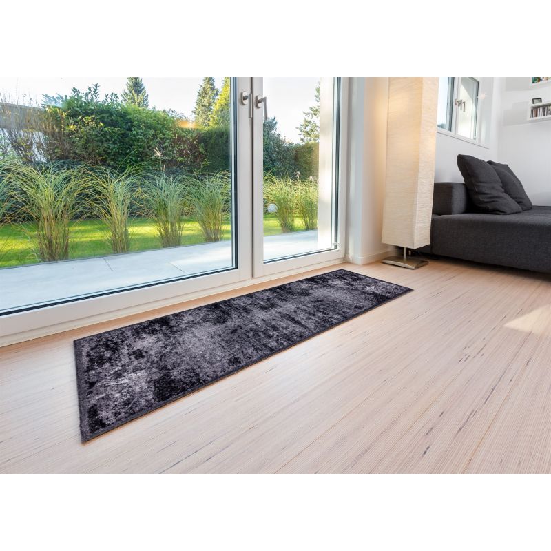 Tapis de cuisine Lavable en machine NUAGE Gris noir et beige