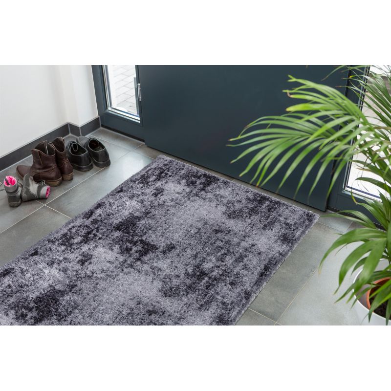 Tapis de cuisine Lavable en machine NUAGE Gris noir et beige