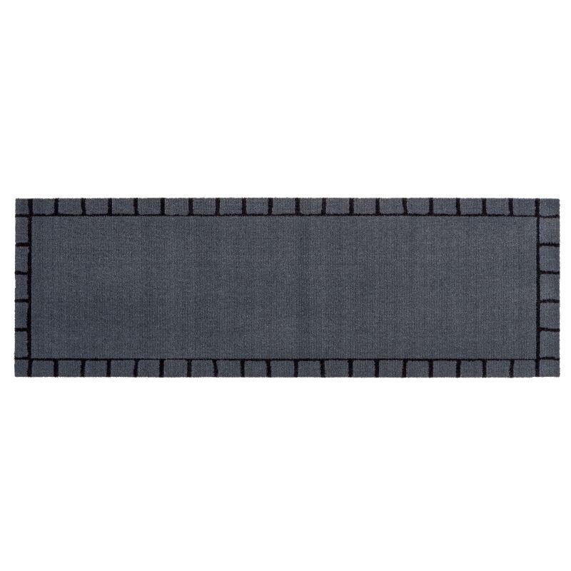 HomeLife Tapis De Cuisine Antidérapant 55x120 Cm – Chenille Motif Fleurs Grises, Lavable, Fabriqué En Italie