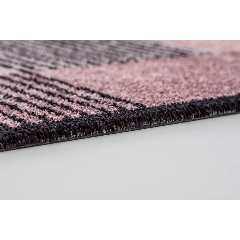 Tapis d'Entrée Original Manhattan Rose Bordeaux Ocre lavable machine