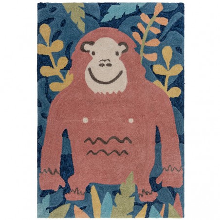 Tapis pour enfant en polyester Jungle Monkey