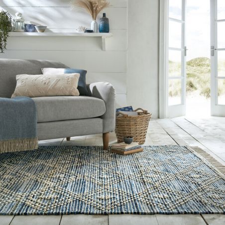 Tapis de salon en jeans recyclés Lissie Denim Tapis de salon en jeans recyclés Lissie Denim