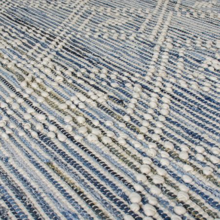 Tapis de salon en jeans recyclés Lissie Denim zoom Tapis de salon en jeans recyclés Lissie Denim zoom