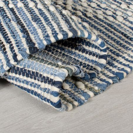 Tapis de salon en jeans recyclés Lissie Denim dos Tapis de salon en jeans recyclés Lissie Denim dos
