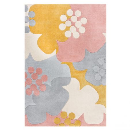 Tapis de salon à motifs fleuris Retro Floral ocre Tapis de salon à motifs fleuris Retro Floral ocre