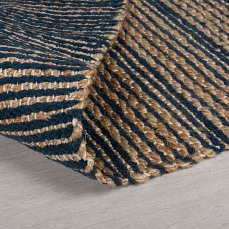 Tapis en jute à lignes Adama Equinox bleu marine Tapis en jute à lignes Adama Equinox bleu marine