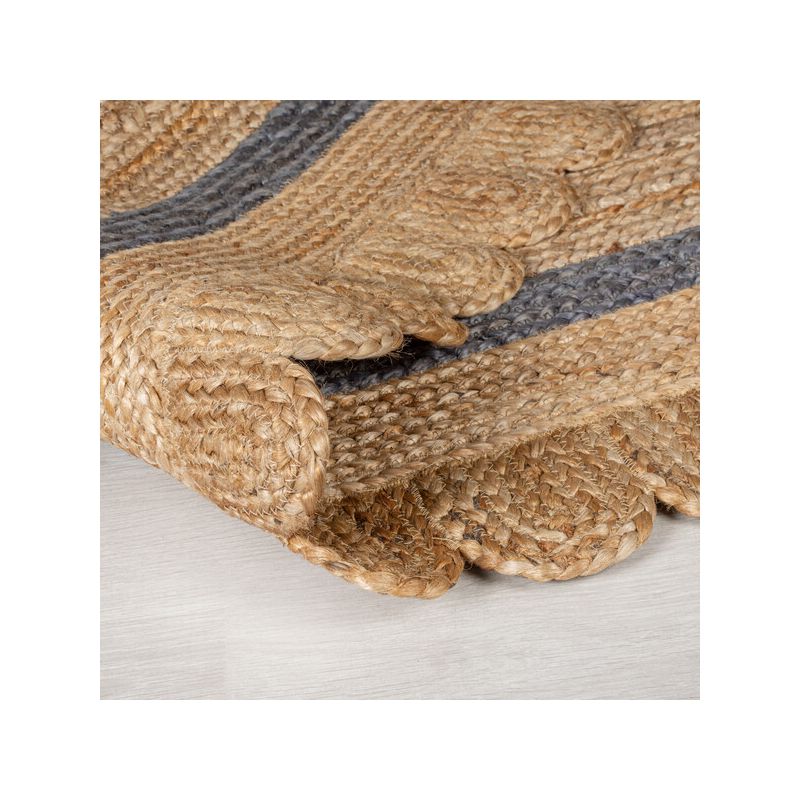 Tapis de salon en jute forme originale Grace naturel