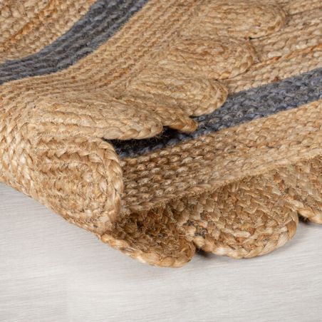 Tapis de salon en jute forme originale Grace naturel Tapis de salon en jute forme originale Grace naturel