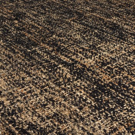 Tapis moderne en jute et laine noire Idris Tapis moderne en jute et laine noire Idris