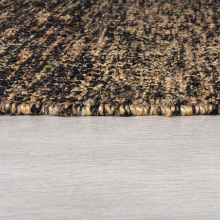 Tapis moderne en jute et laine noire Idris Tapis moderne en jute et laine noire Idris