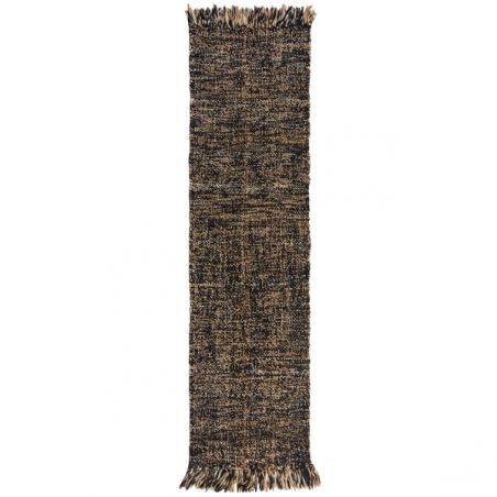 Tapis moderne en jute et laine noire Idris Tapis moderne en jute et laine noire Idris
