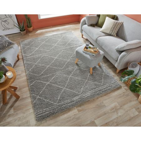 Tapis moderne ethnique Kush Berbère gris Tapis moderne ethnique Kush Berbère gris