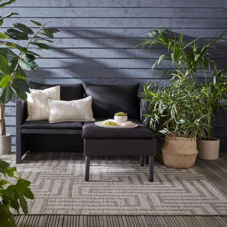 Tapis indoor/ outdoor en polpropylène Salerno gris salon Tapis indoor/ outdoor en polpropylène Salerno gris salon