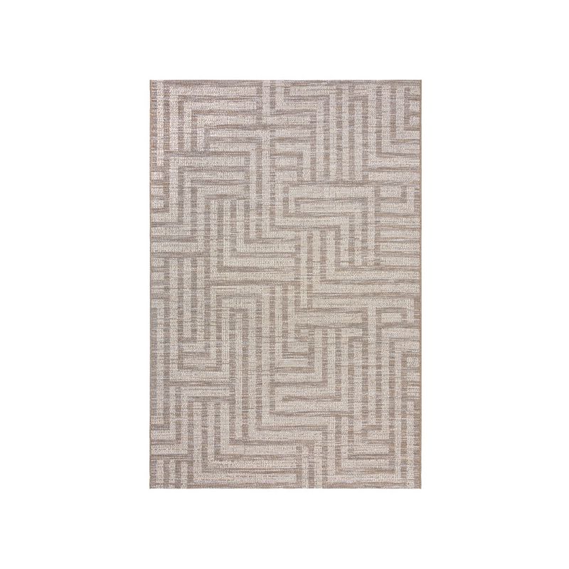 Tapis extérieur géométrique en polypropylène beige Salerno - FLAIR RUGS