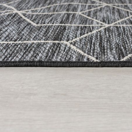 Tapis indoor/ outdoor en polpropylène Napoli noir Tapis indoor/ outdoor en polpropylène Napoli noir