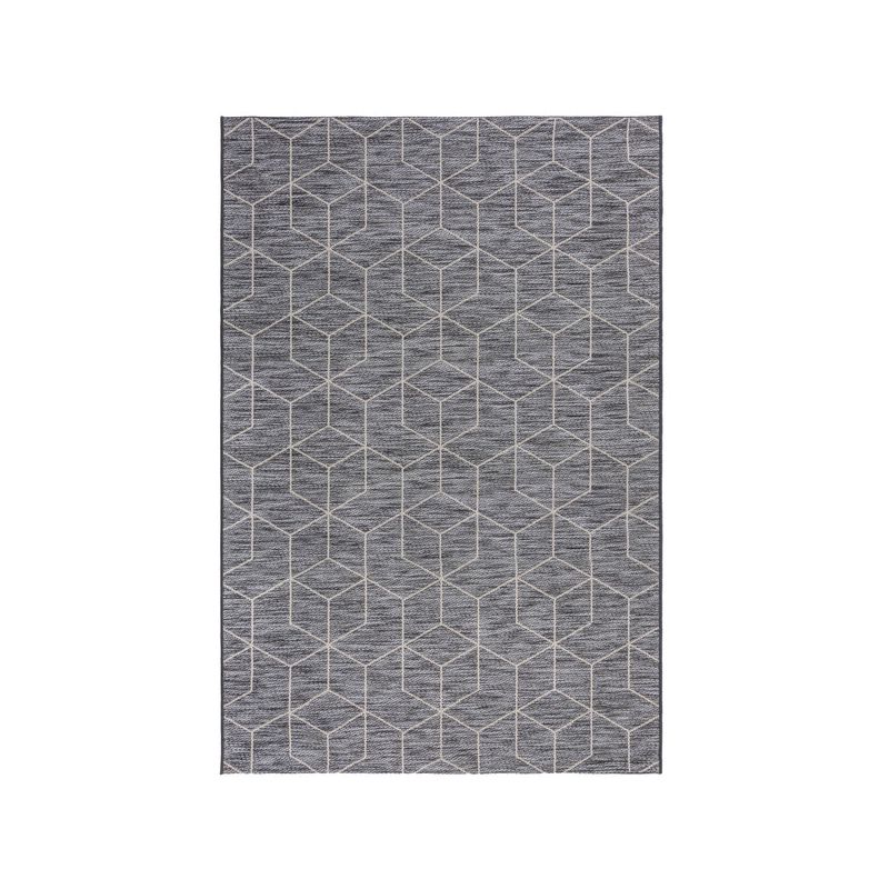 Tapis exterieur en polypropylène noir motifs graphiques Napoli - FLAIR RUGS