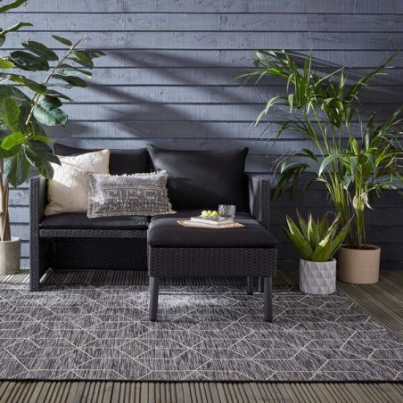 Tapis indoor/ outdoor en polpropylène Napoli noir Tapis indoor/ outdoor en polpropylène Napoli noir