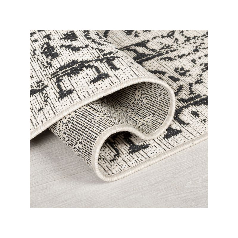 Tapis d'extérieur en fibre synthétique Fuera gris dos