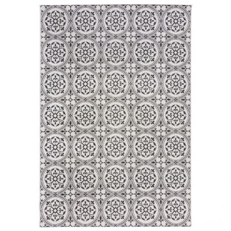 Tapis indoor/ outdoor en polpropylène Casablanca noir et blanc Tapis indoor/ outdoor en polpropylène Casablanca noir et blanc