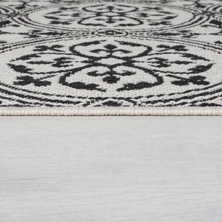 Tapis indoor/ outdoor en polpropylène Casablanca noir et blanc Tapis indoor/ outdoor en polpropylène Casablanca noir et blanc