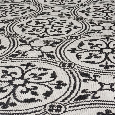Tapis indoor/ outdoor en polpropylène Casablanca noir et blanc Tapis indoor/ outdoor en polpropylène Casablanca noir et blanc