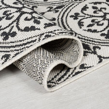 Tapis indoor/ outdoor en polpropylène Casablanca noir et blanc Tapis indoor/ outdoor en polpropylène Casablanca noir et blanc