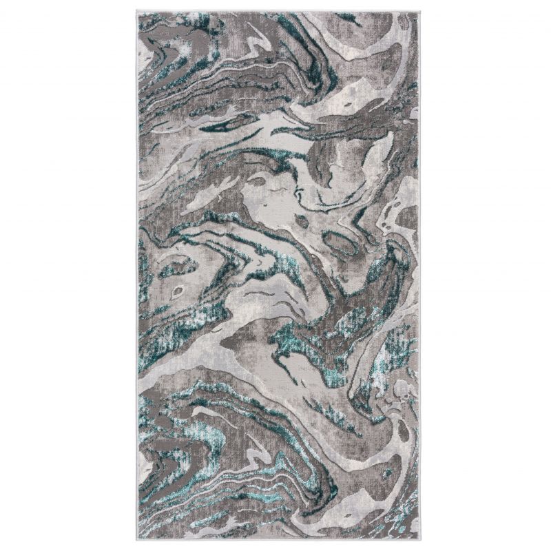 Tapis de salon en fibre synthétique émeraude Marbled - FLAIR RUGS