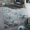 Tapis de salon en fibre synthétique Marbled émeraude