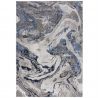 Tapis de salon en fibre synthétique Marbled bleu marine