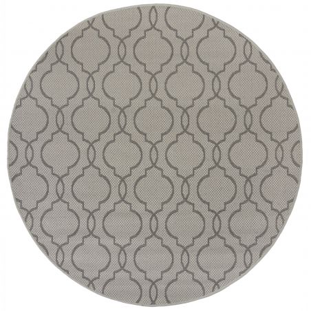 Tapis d'extérieur rond Milan gris et gris anthracite Tapis d'extérieur rond Milan gris et gris anthracite