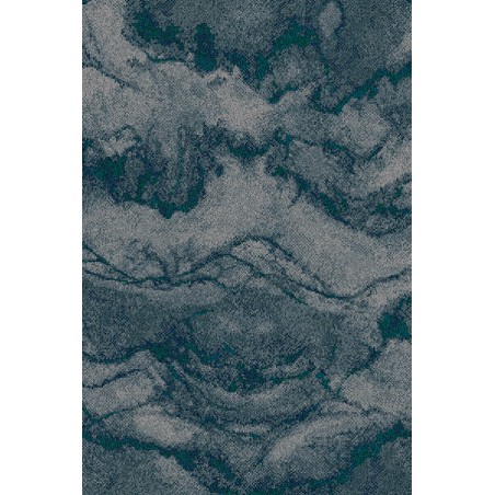 Tapis sur mesure en laine Natura Arcus Storm bleu marine et vert