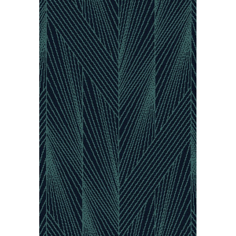 Tapis sur mesure en laine Natura Zen Moka vert et bleu