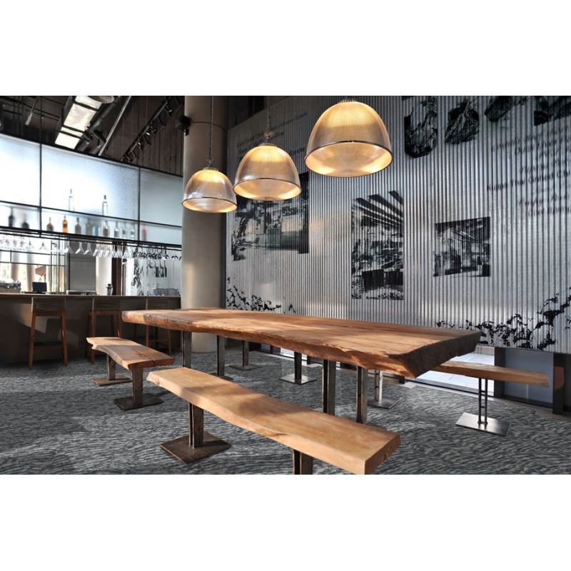 Tapis sur mesure en laine Natura Esker Rift gris anthracite