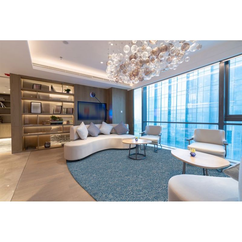 Tapis sur mesure en laine Natura Nahla Bayou bleu