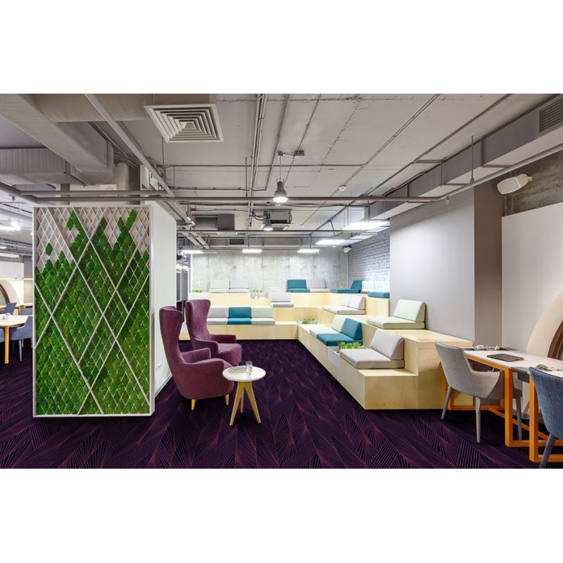 Tapis sur mesure en laine Natura Zen Yari rouge et bleu