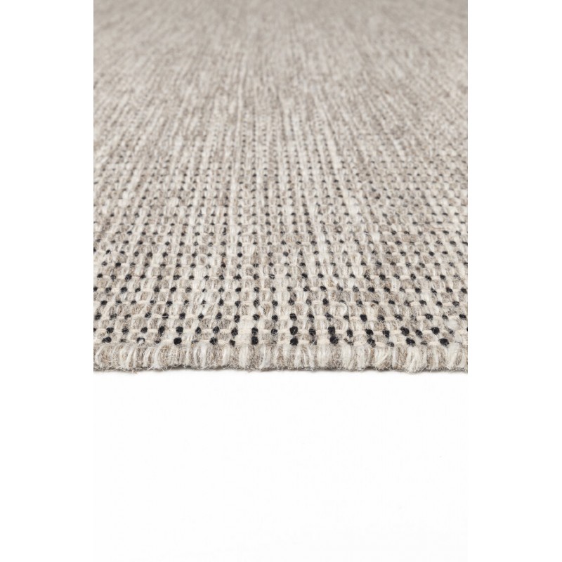 Tapis tissé main en fibres naturelles Marvel noir et écru