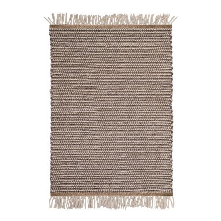 Tapis de chambre deco en fibres naturelles marron FJORD