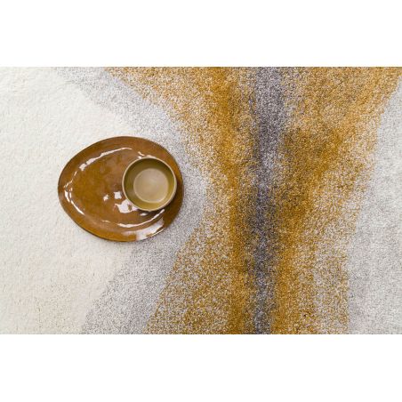 Tapis de chambre deco blanc et moutarde SERENDIPITY Tapis de chambre deco blanc et moutarde SERENDIPITY