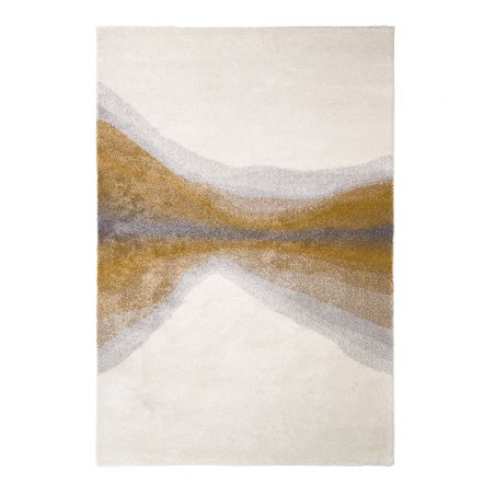 Tapis deco blanc et moutarde en fibres synthétiques SERENDIPITY Tapis deco blanc et moutarde en fibres synthétiques SERENDIPITY