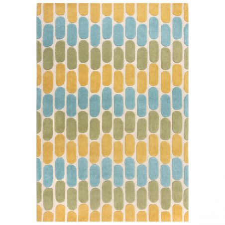 Tapis de salon pure laine vert jaune et bleu radiance fossil Tapis de salon pure laine vert jaune et bleu radiance fossil