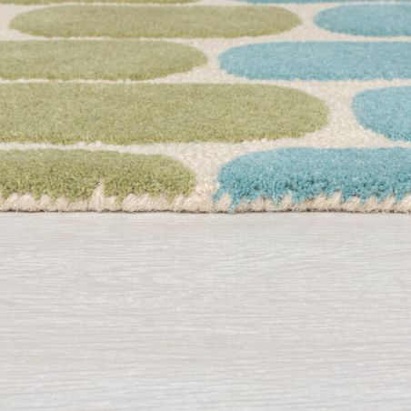 Tapis d'entrée pure laine vert jaune et bleu radiance fossil Tapis d'entrée pure laine vert jaune et bleu radiance fossil