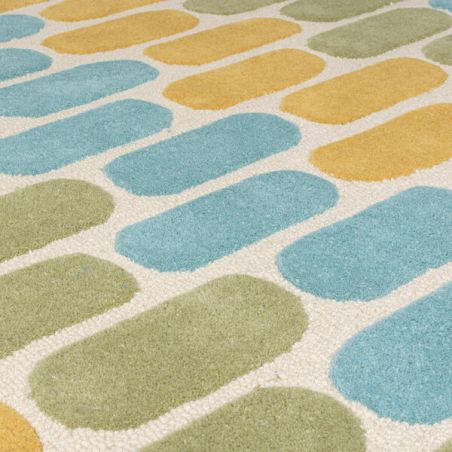 Tapis de bureau pure laine vert jaune et bleu radiance fossil Tapis de bureau pure laine vert jaune et bleu radiance fossil