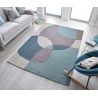 Tapis de salon 100% laine bleu radiance glow
