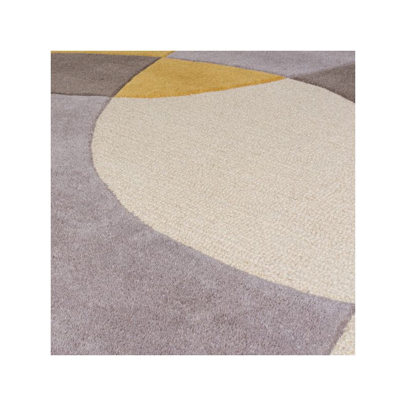 Tapis de bureau 100% laine ocre et gris radiance glow