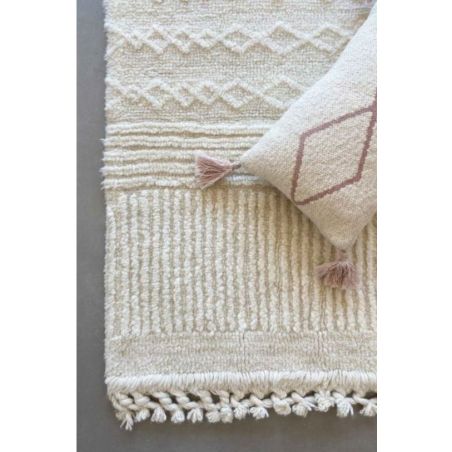 Tapis de chambre en fibres naturelles lavable en machine Ari Sheep White Tapis de chambre en fibres naturelles lavable en machine Ari Sheep White