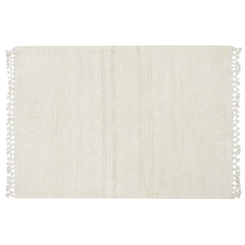 Tapis en laine lavable en machine Ari Sheep White