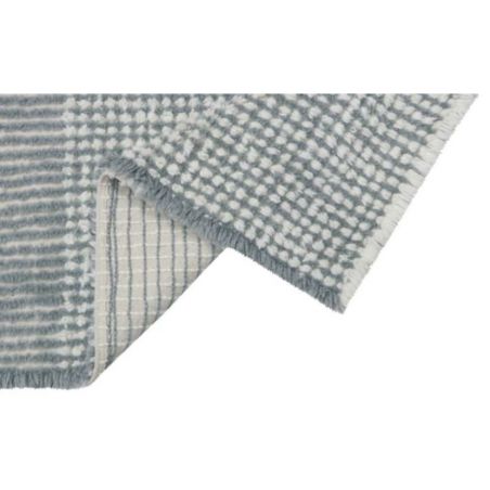 Tapis bleu 100% laine lavable en machine Kaia Smoke Blue Tapis bleu 100% laine lavable en machine Kaia Smoke Blue